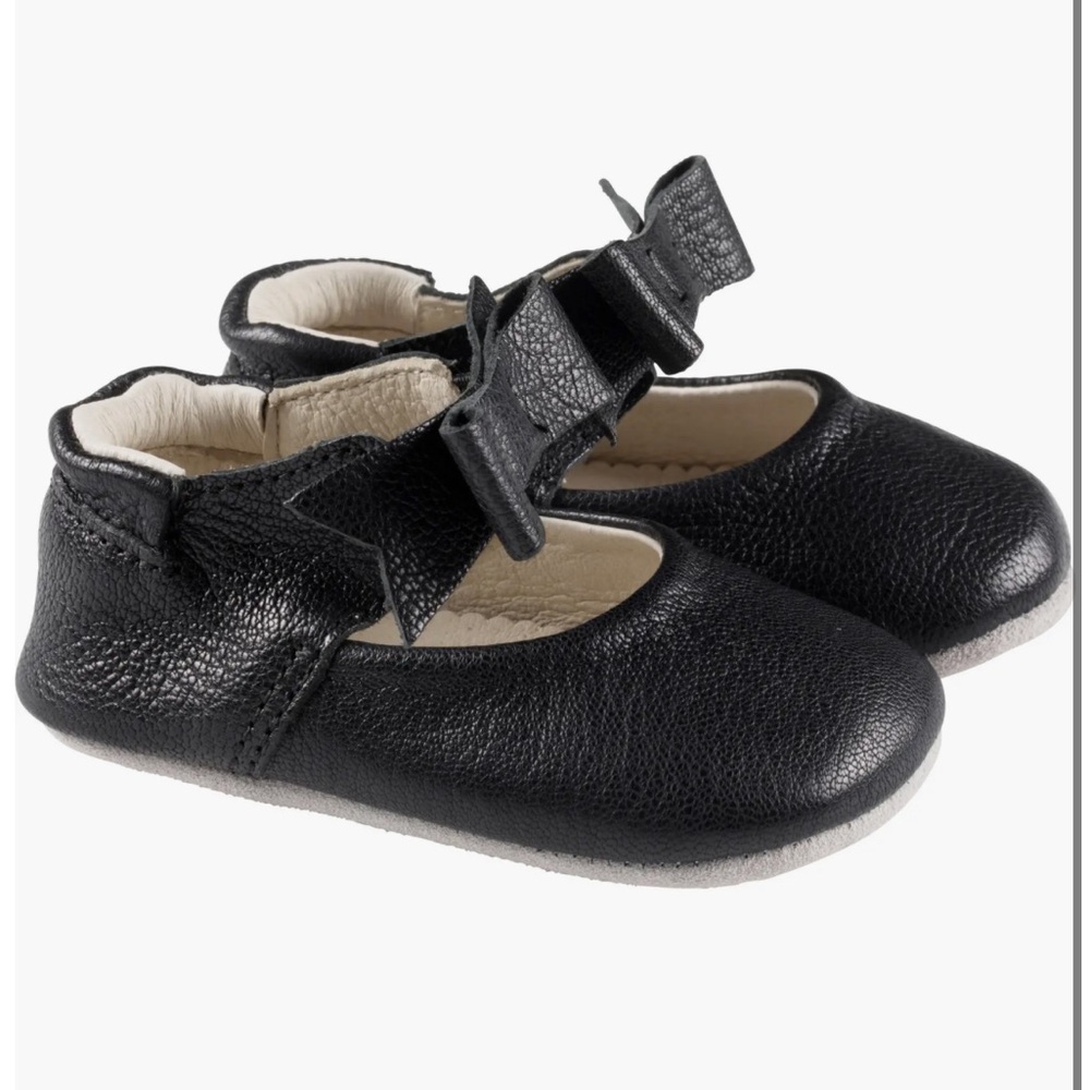 Robeez Sofia Bow Mary Jane Crib Shoe Black 12-18M Leather